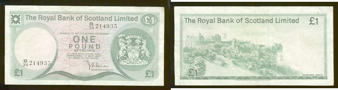 Scotland £1 1977 aEF